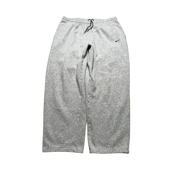 VTG Nike Sweatpants Mens XXL Gray Baggy Straight Silver Tag Black Swoosh Y2K - Picture 1 of 9